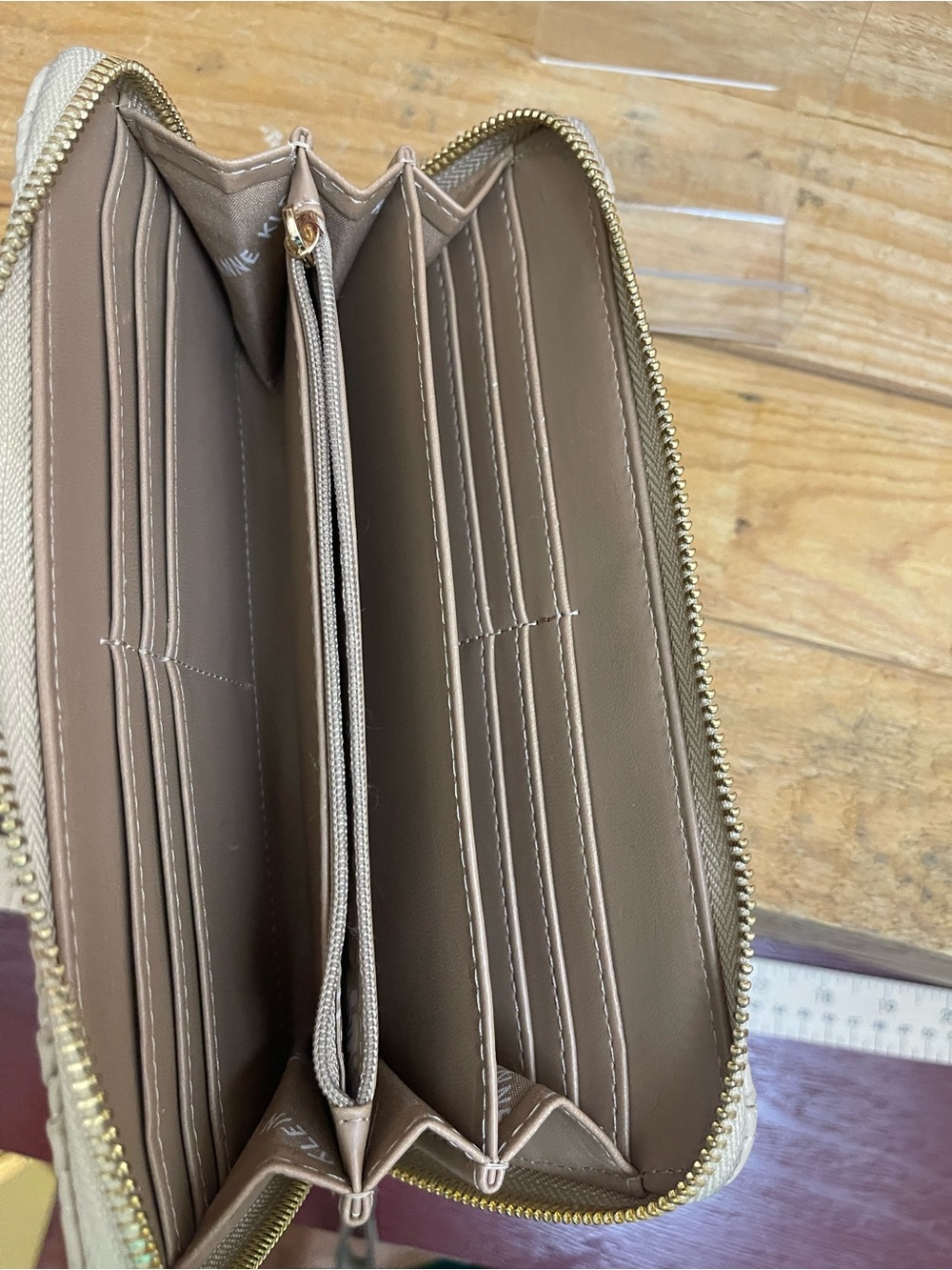 Anne Klein Quilted Ruched Zip Around Wristlet - Picture 5 of 9